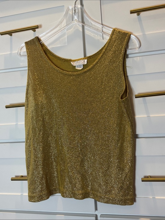Studio C Tops - Vintage Studio C Gold Glitter Tank Top - Sleeveless Women's Top